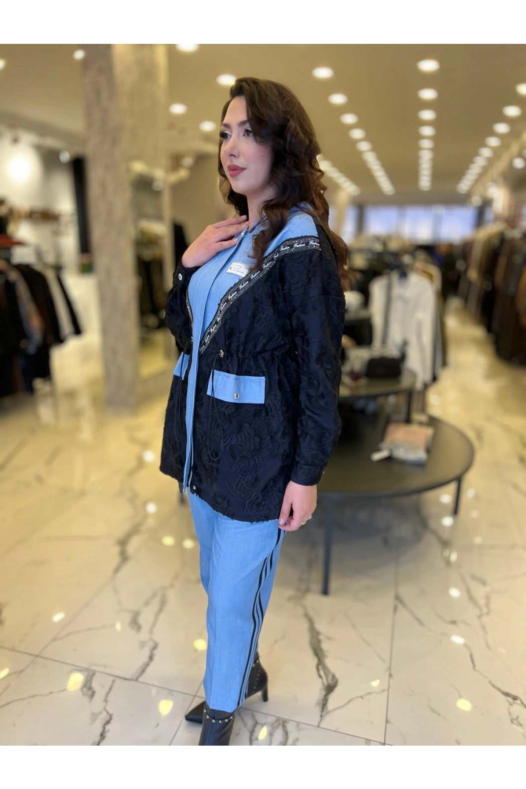 MY312-DANTELLİ AKSESUARLI TAKIM SİYAH