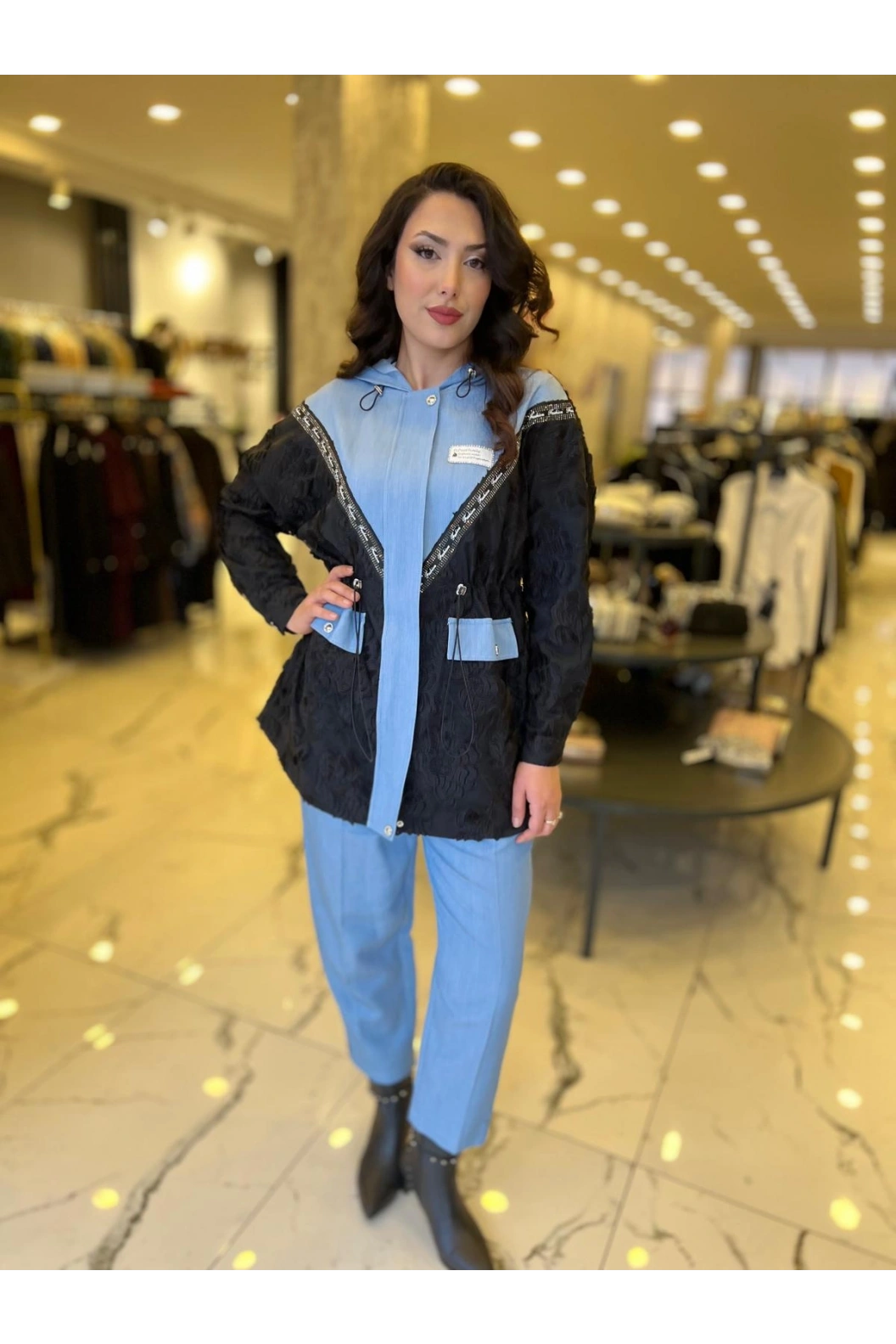 MY312-DANTELLİ AKSESUARLI TAKIM SİYAH