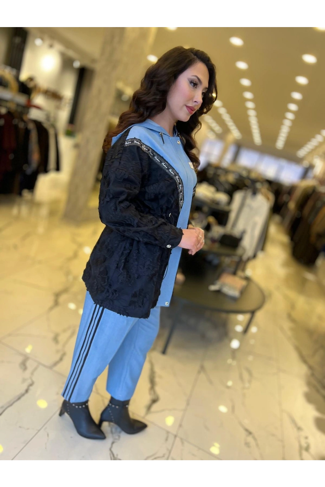 MY312-DANTELLİ AKSESUARLI TAKIM SİYAH