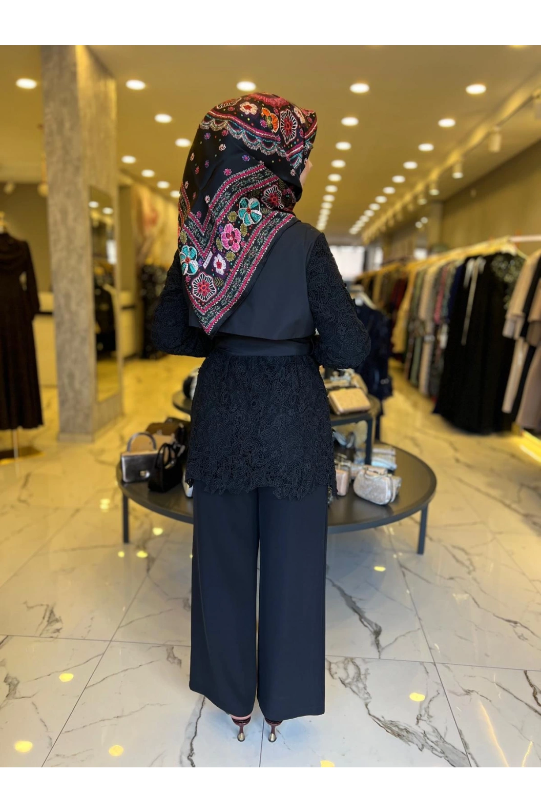 MY312-DANTELLİ AKSESUARLI TUNİK SİYAH