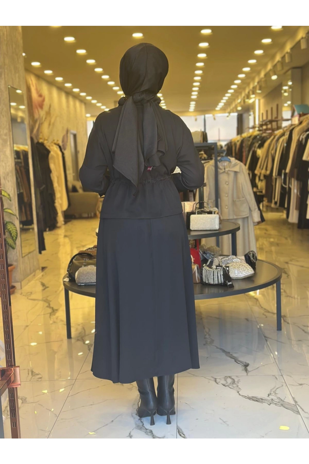 MY312-DANTELLİ ETEKLİ TAKIM SİYAH