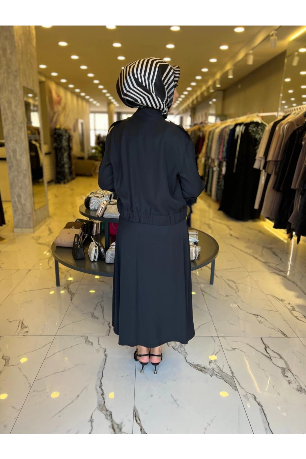 MY312-DANTELLİ FERMARLI TAKIM SİYAH