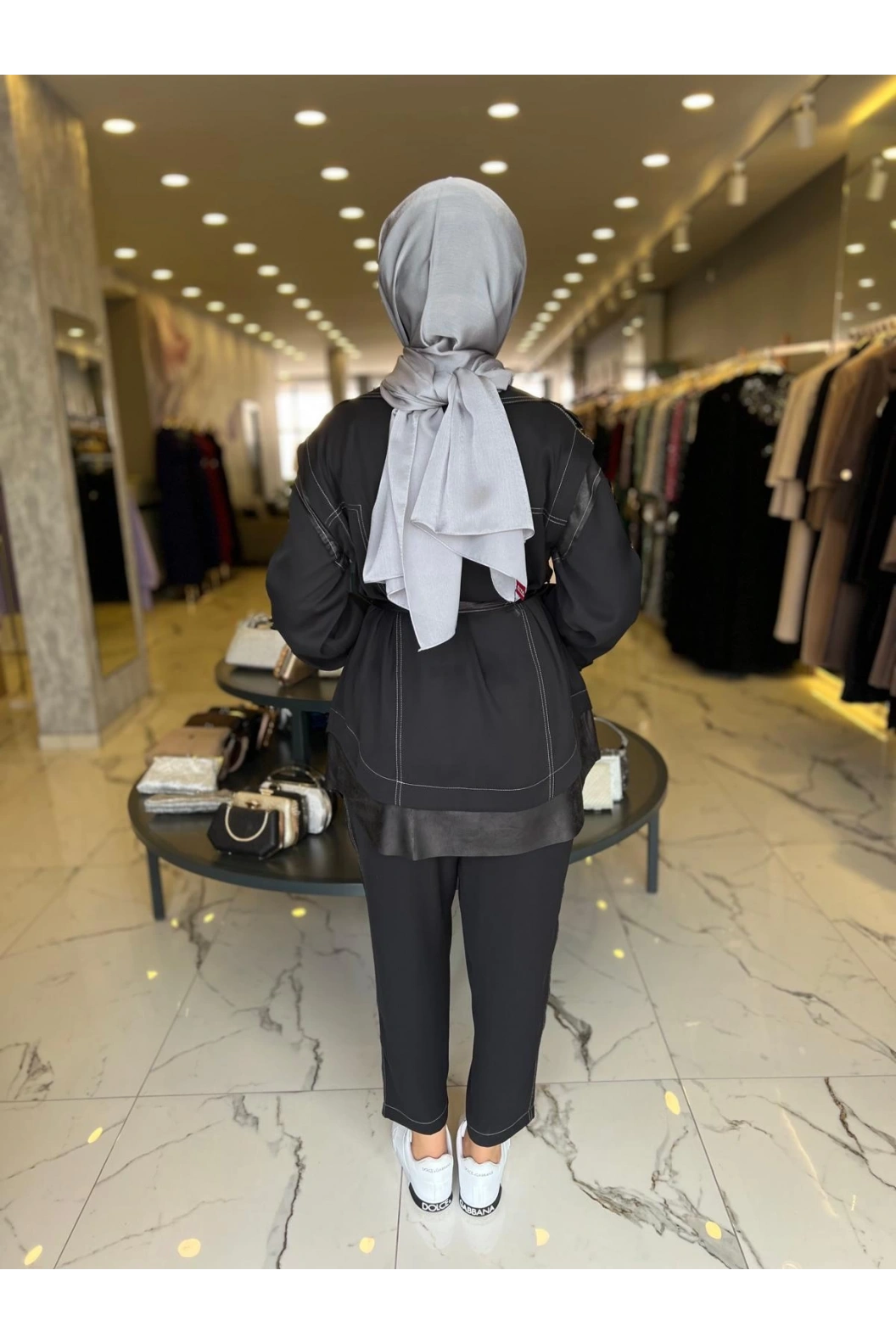 MY312-DİKİŞ DETAYLI TAKIM SİYAH