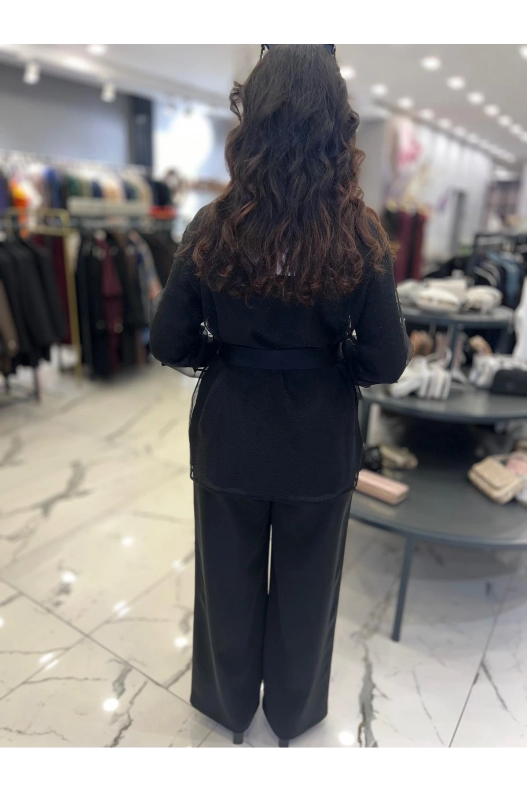 MY312-İŞLEME DETAY ÜÇLÜ TAKIM SİYAH