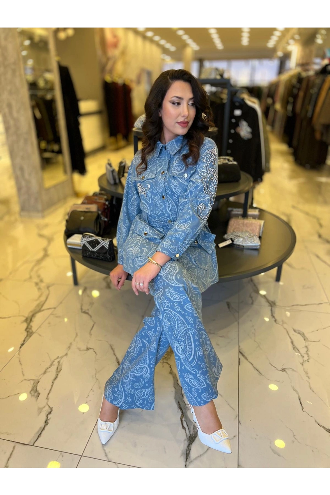 MY312-İSPANYOL PAÇA DENİM PANTOLON MAVİ