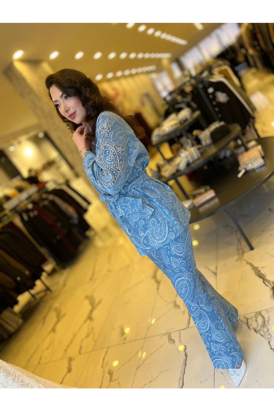 MY312-İSPANYOL PAÇA DENİM PANTOLON MAVİ