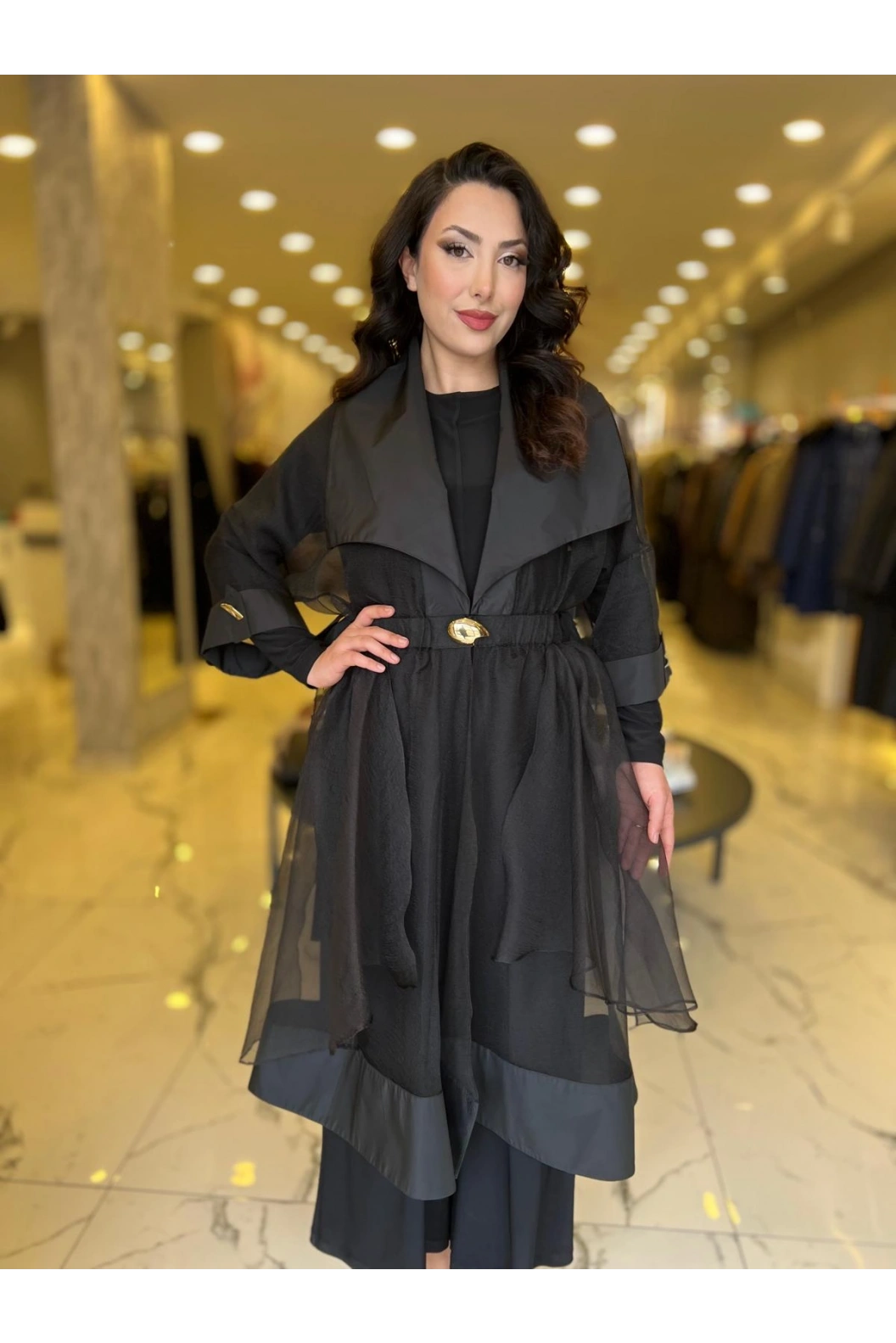 MY312-KOLLARI DÜĞMELİ TULUM TAKIM SİYAH