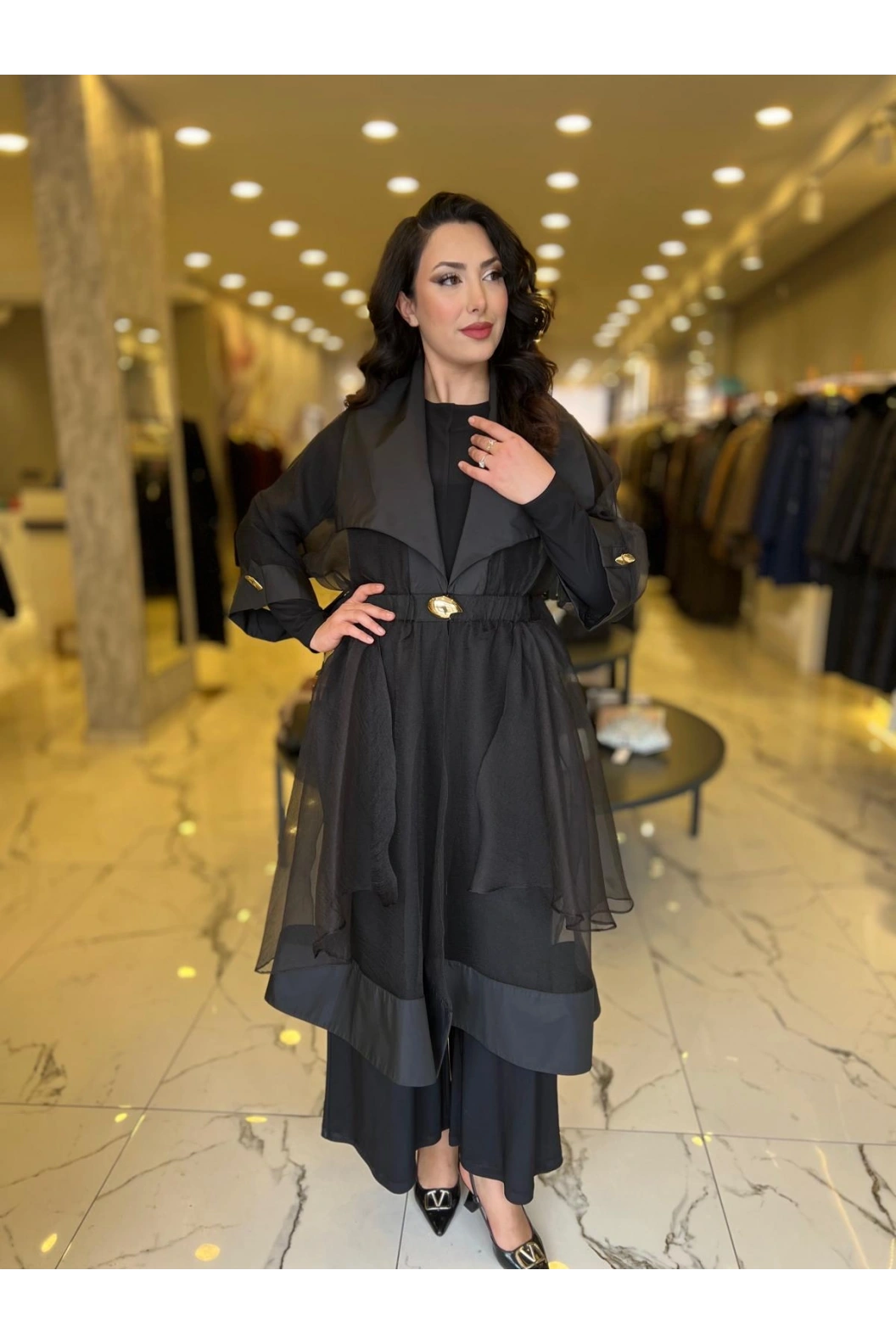 MY312-KOLLARI DÜĞMELİ TULUM TAKIM SİYAH