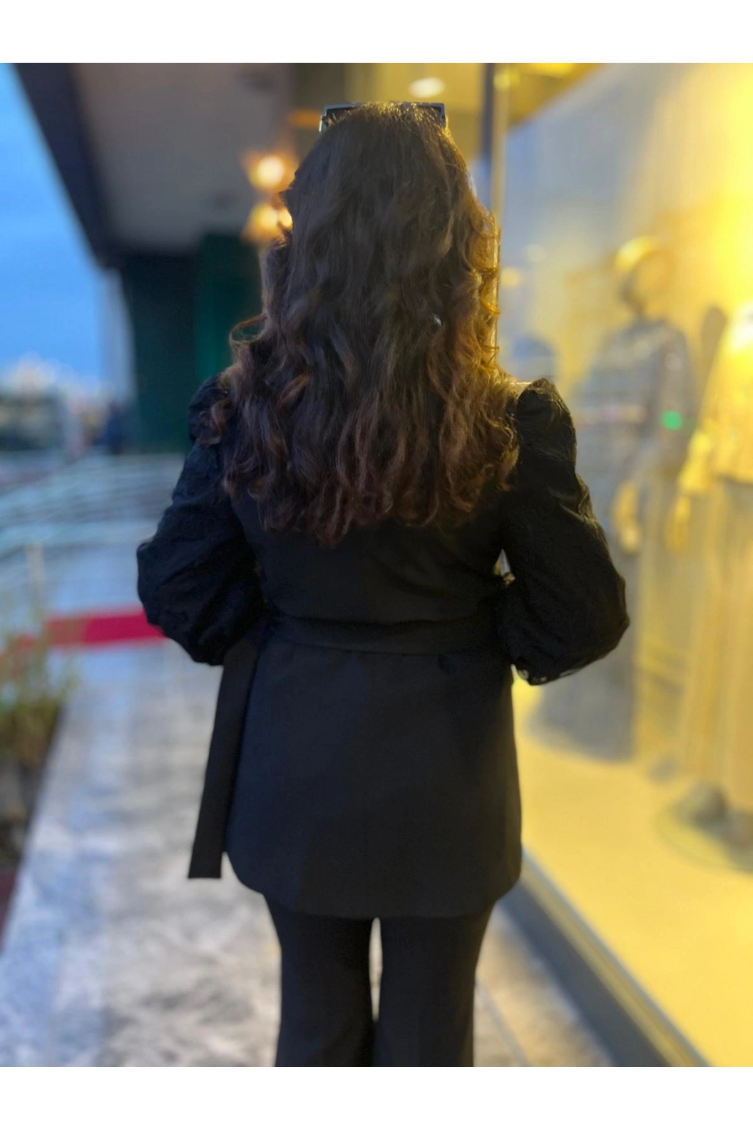 MY312-KOLU DANTELLİ TAKIM SİYAH