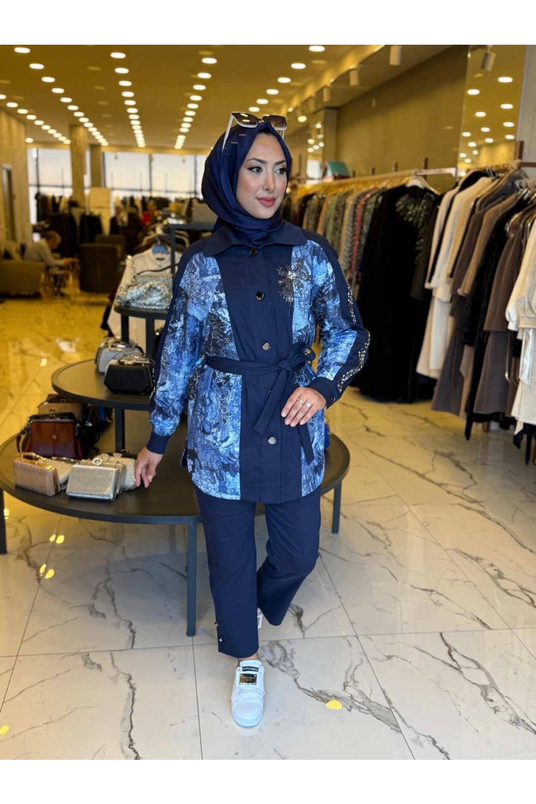 MY312-KOLU TAŞLI TAKIM LACİVERT