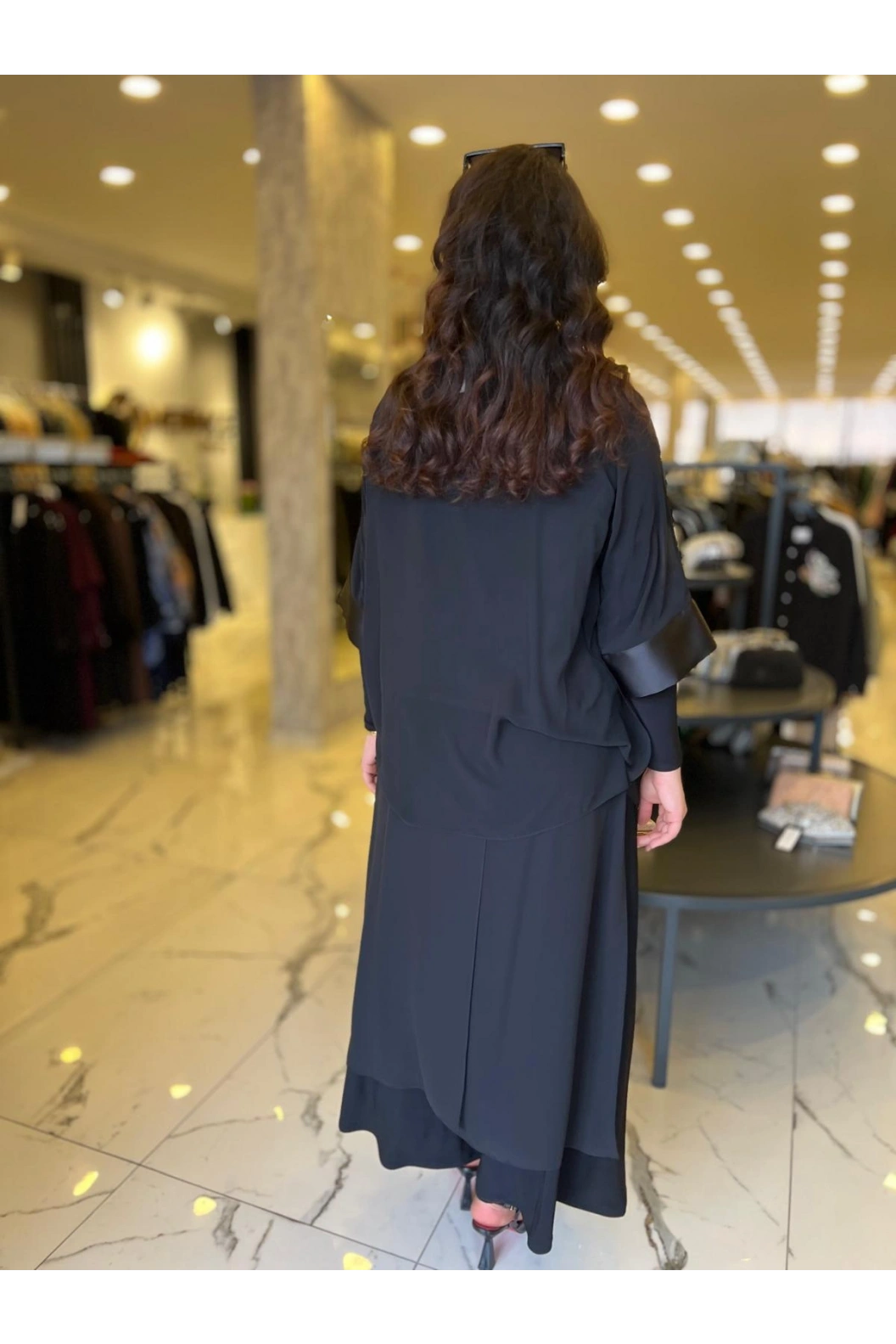 MY312-ÖNÜ TAŞLI ŞİFONLU TAKIM SİYAH