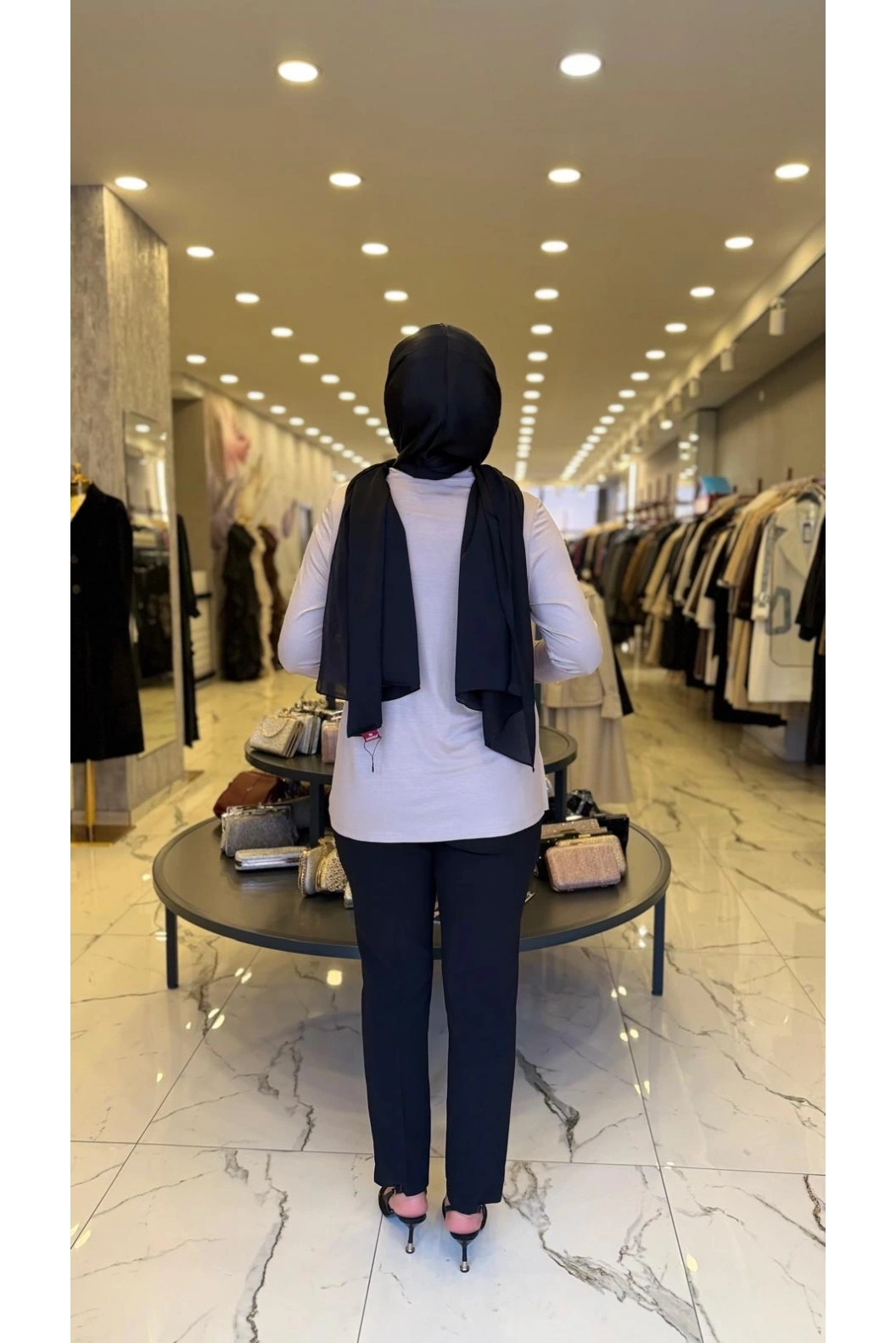 MY312-ŞİFONLU KOLLU BLUZ VİZON