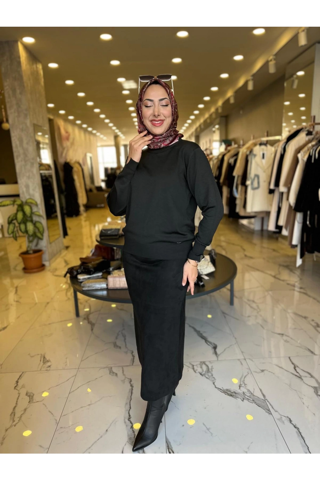 MY312-YARIM BALIKCI TRİKO BLUZ SİYAH