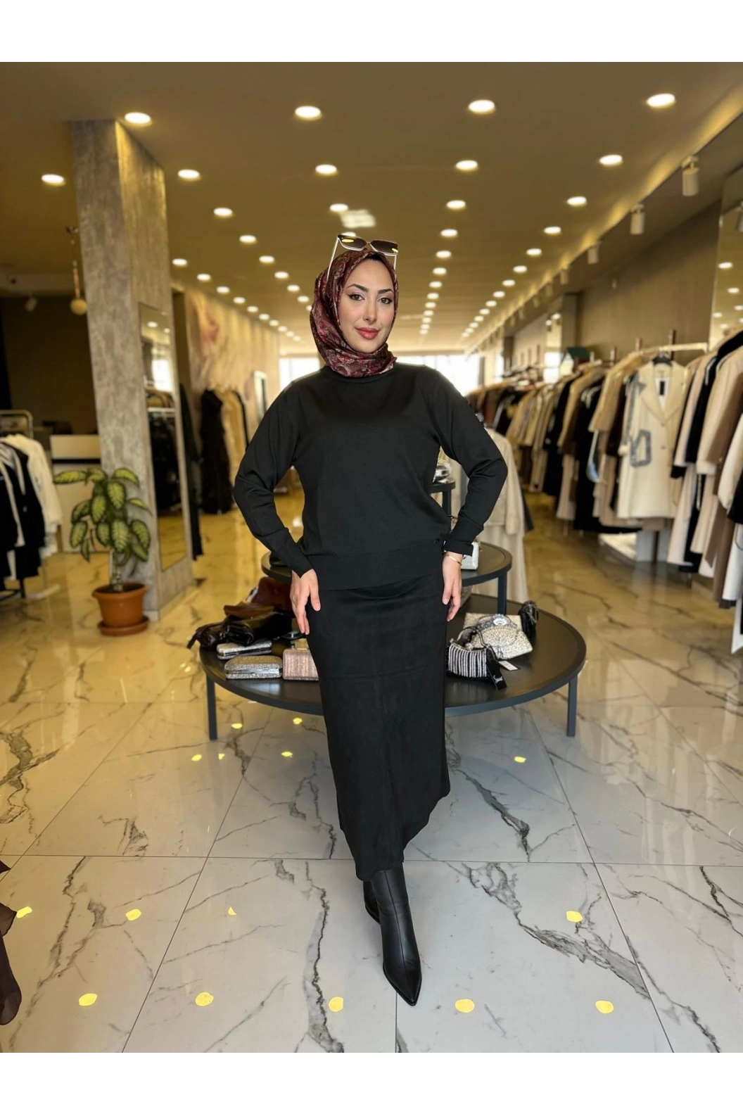 MY312-YARIM BALIKCI TRİKO BLUZ SİYAH