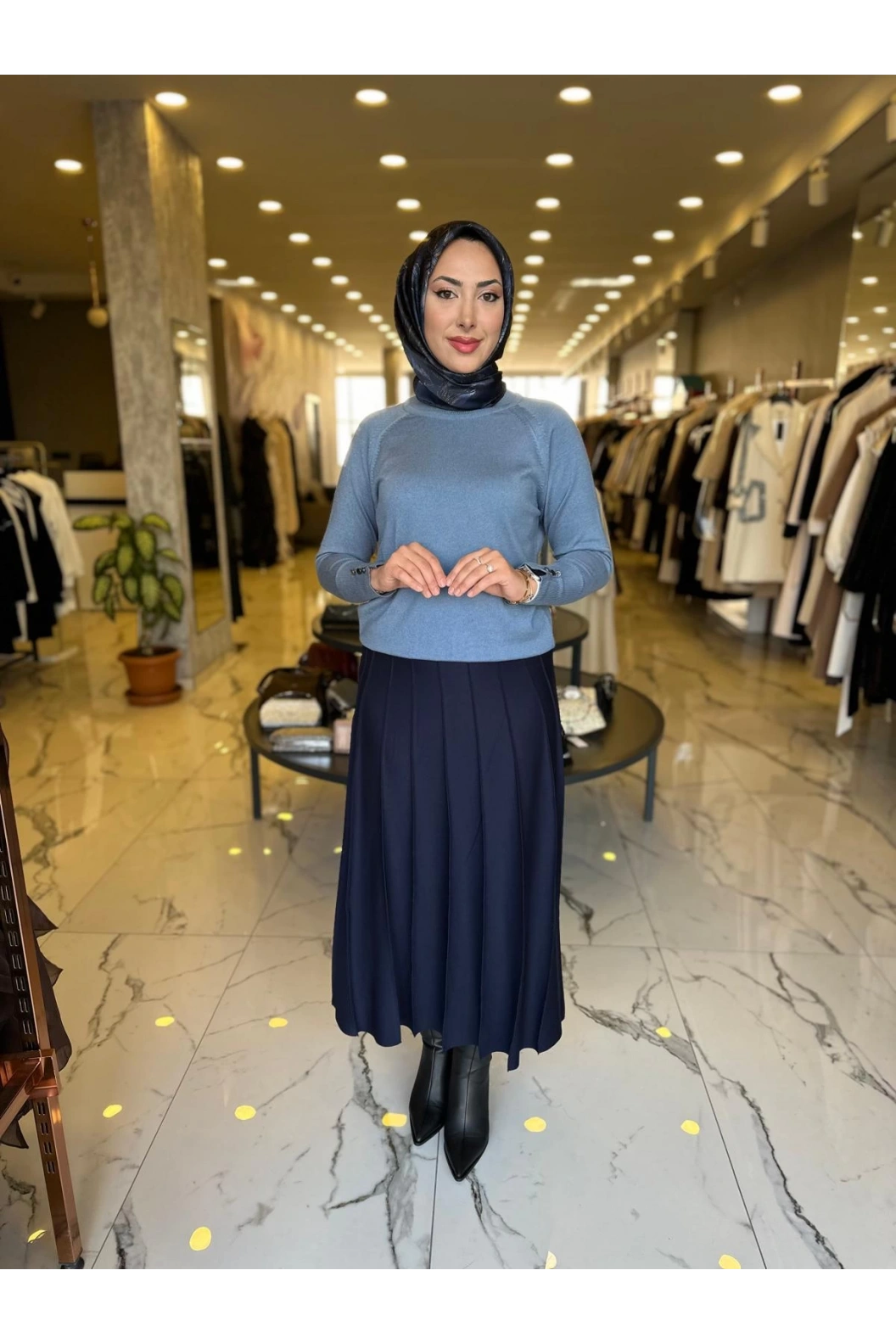 MY312-YARIM BALIKCI TRİKO KAZAK MAVİ