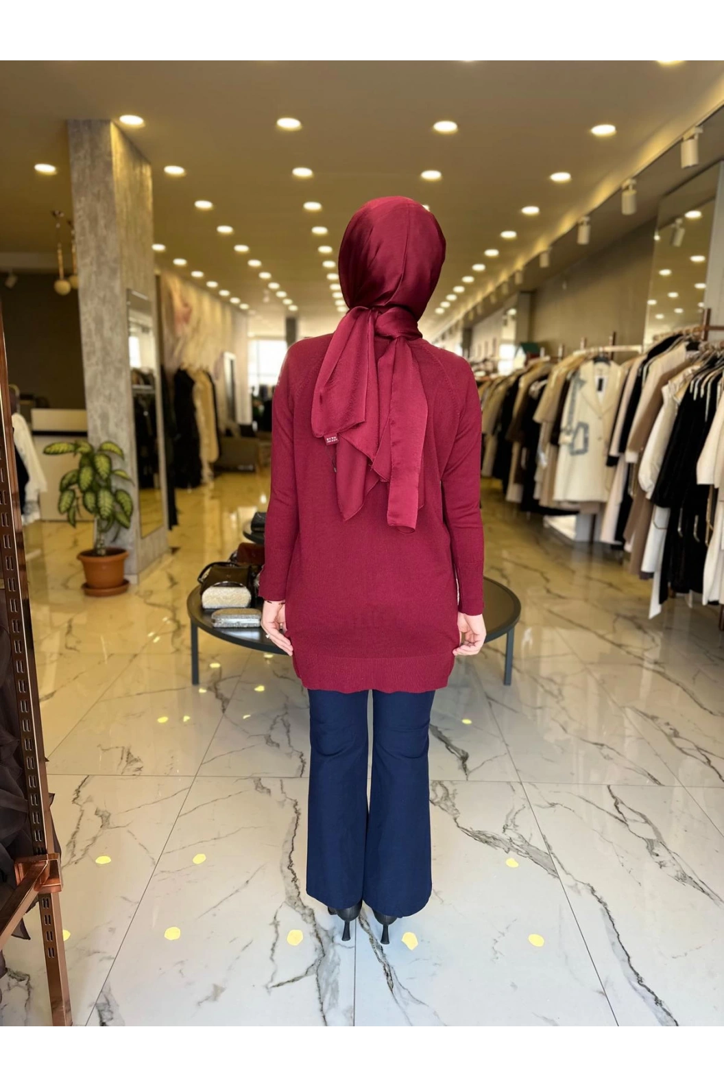 MY312-YARIM BALIKCI TRİKO TUNİK BORDO