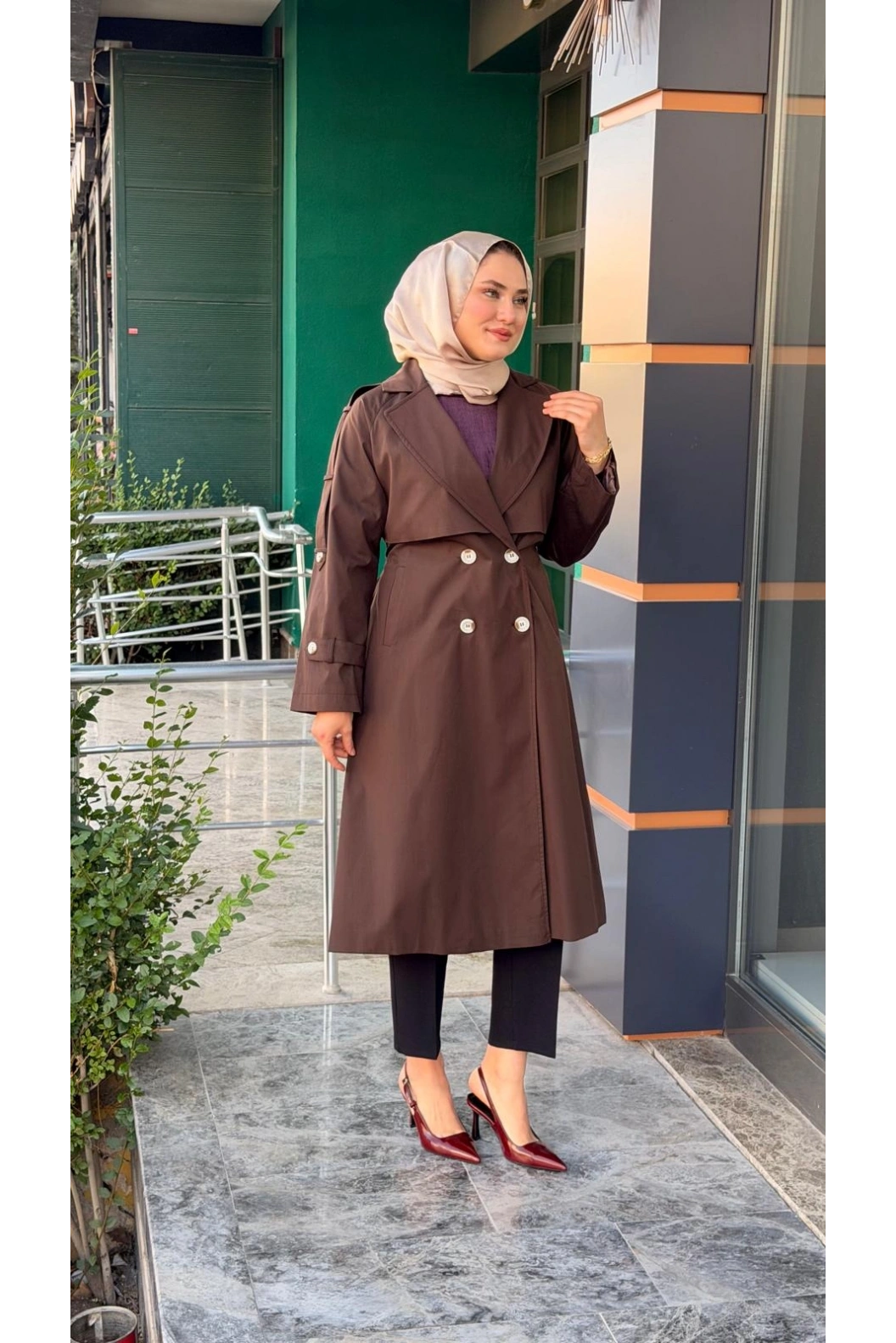 NİHLE-TRENÇ KOT KAHVE