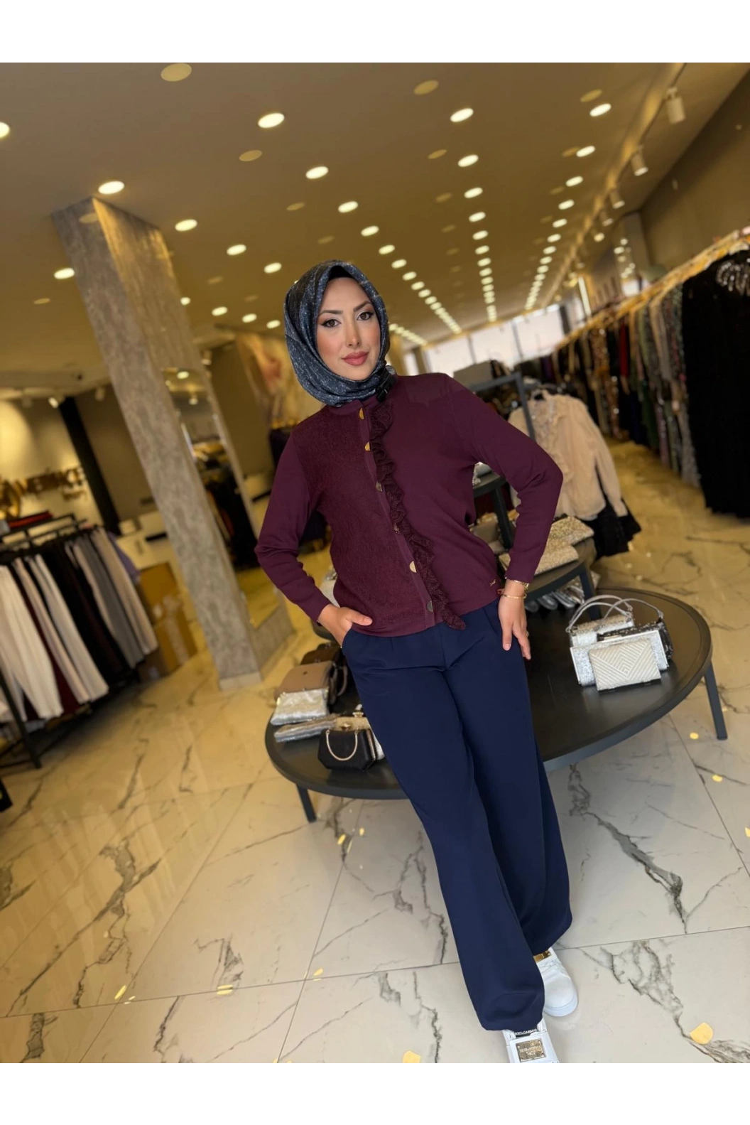 NİLİWİ-FIRFIRLI HIRKA BORDO