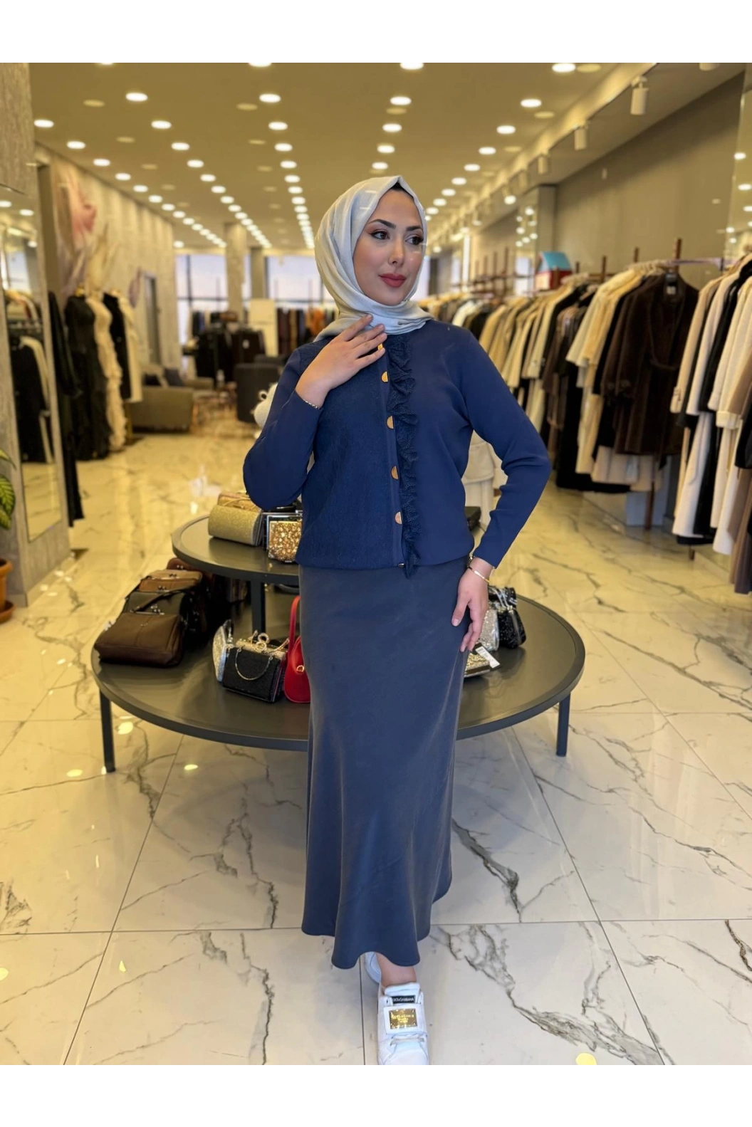 NİLİWİ-FIRFIRLI HIRKA LACİVERT