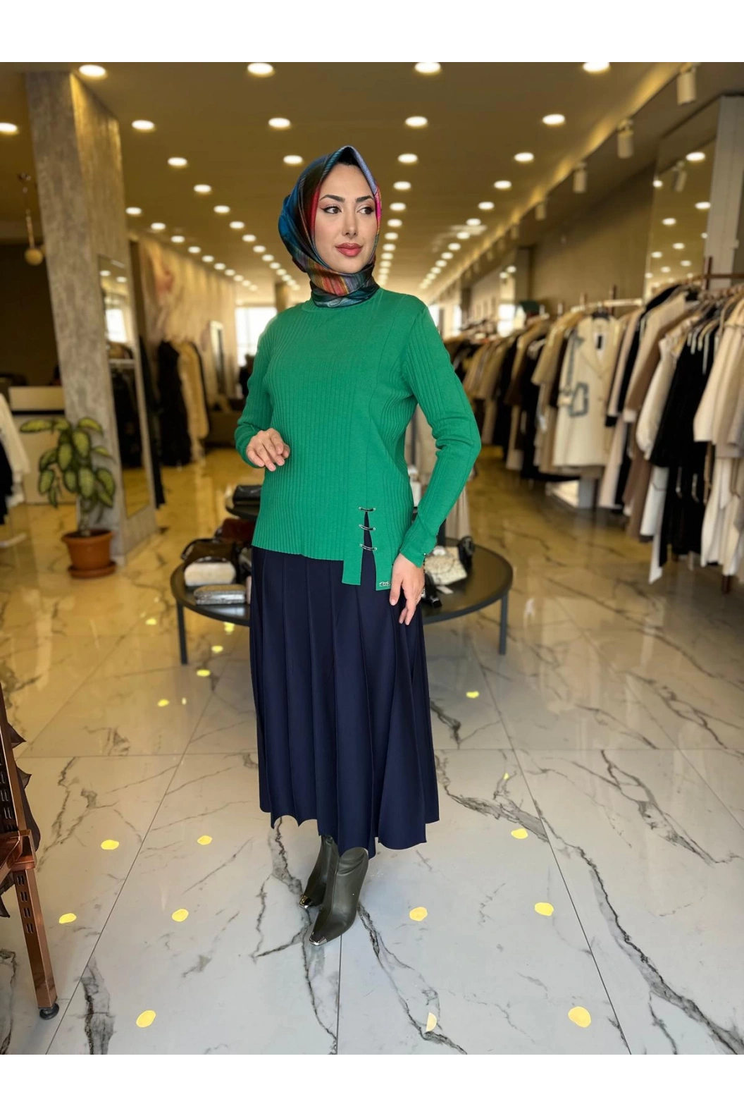 NİLİWİ-FİTİLLİ BLUZ YEŞİL