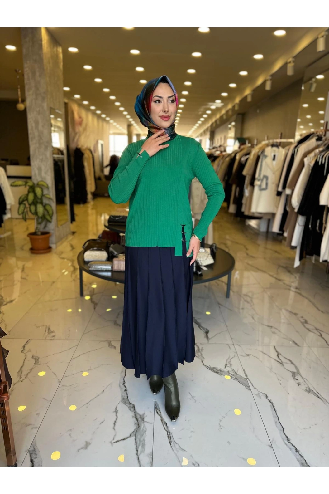 NİLİWİ-FİTİLLİ BLUZ YEŞİL