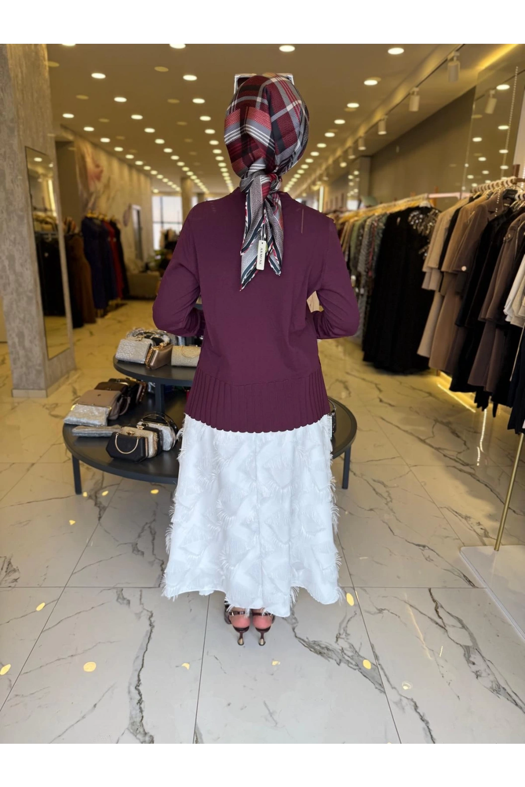 NİLİWİ-ÖNÜ VEREV YÜRÜTMELİ TUNİK BORDO