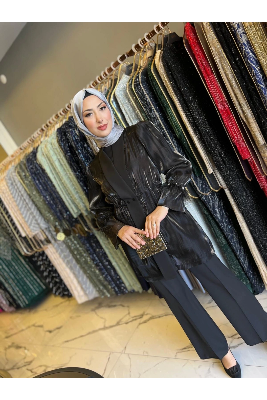 PERİ-ORGANİZE CEKETLİ TAKIM SİYAH