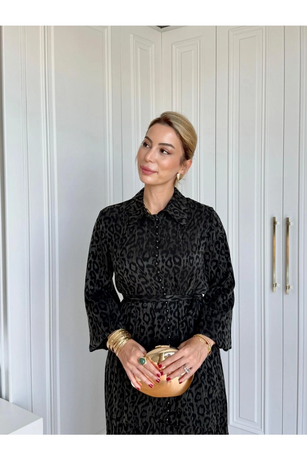 QASHE-KUPRA ELBİSE SİYAH