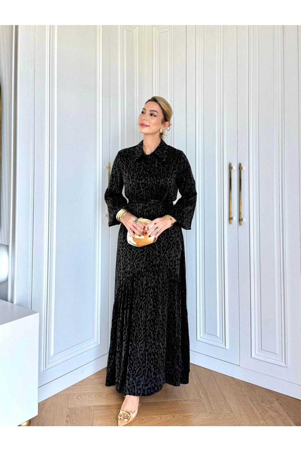 QASHE-KUPRA ELBİSE SİYAH