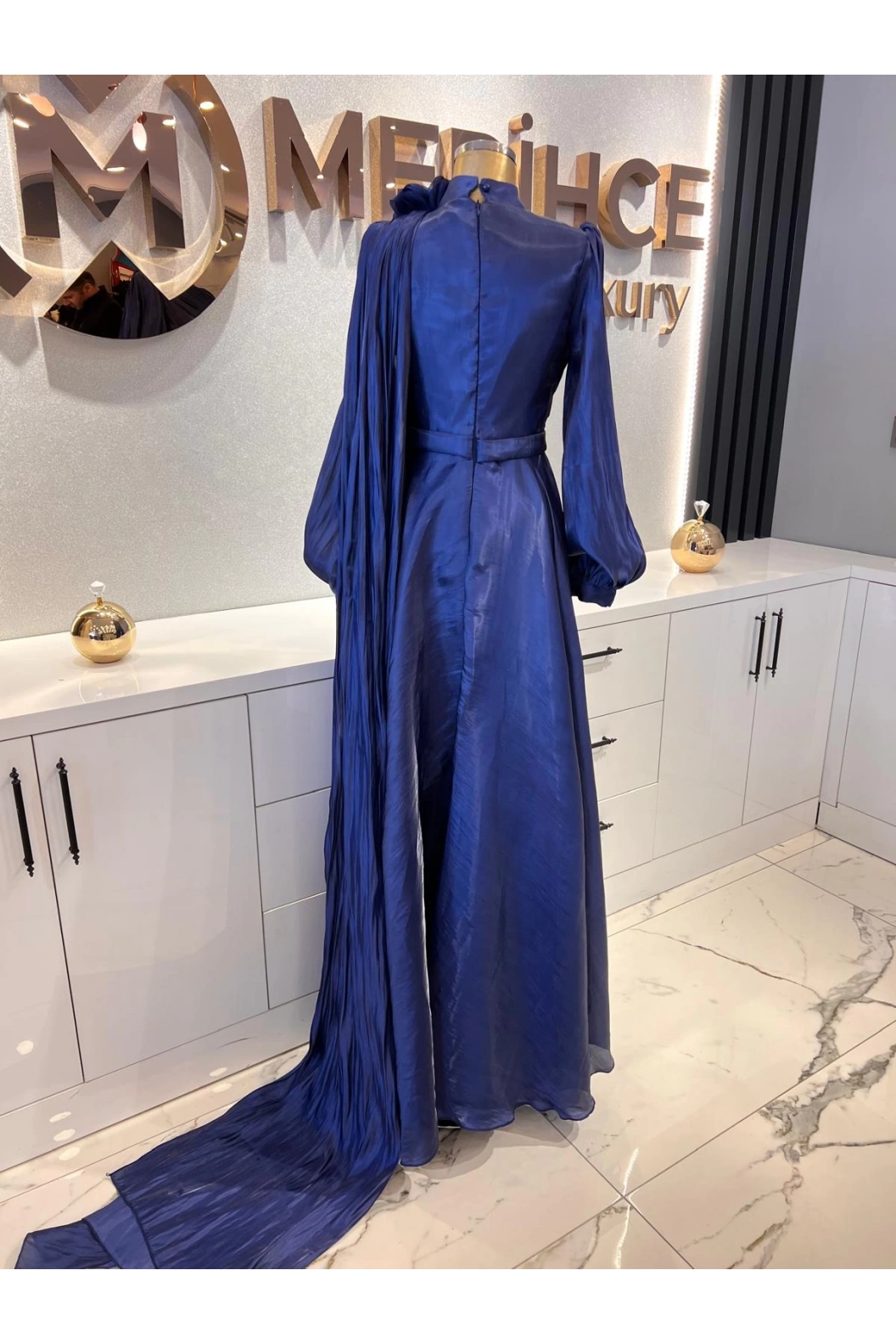 QRLİNE-JANJAN ELBİSE LACİVERT