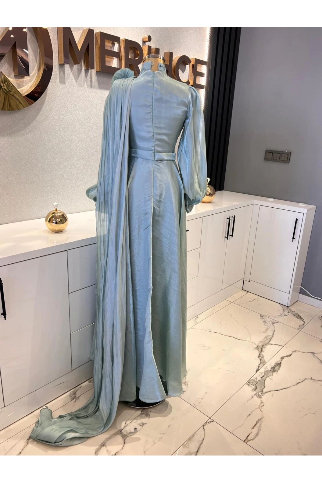 QRLİNE-JANJAN ELBİSE YEŞİL