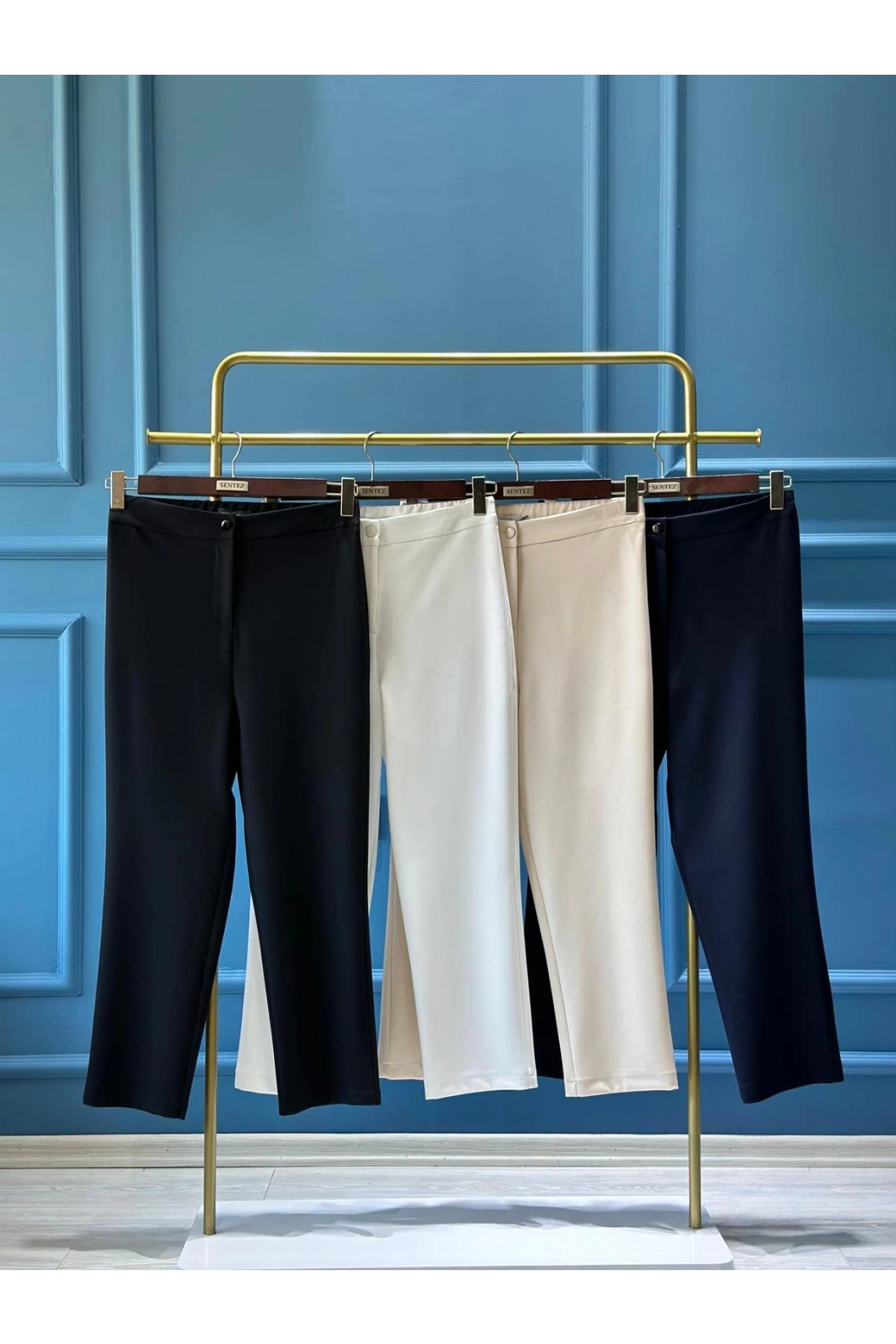 SENTEZ-DÜZ PAÇA PANTOLON LACİVERT