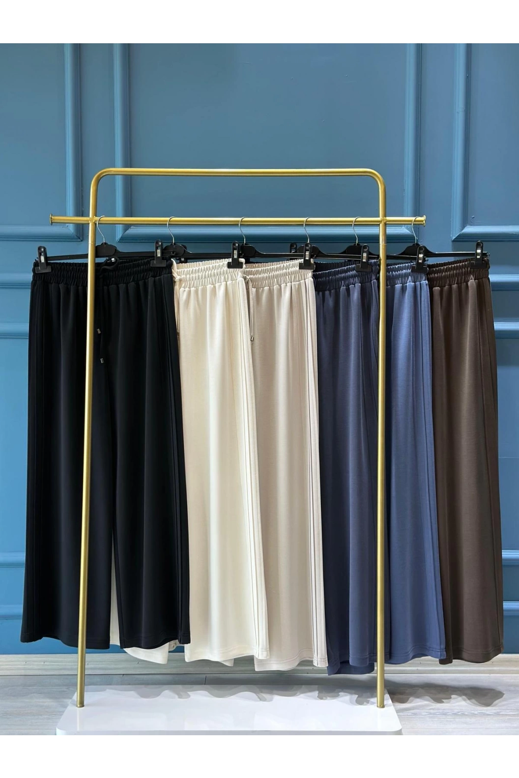 SENTEZ-NERVÜRLÜ GENİŞ PAÇA KAHVE