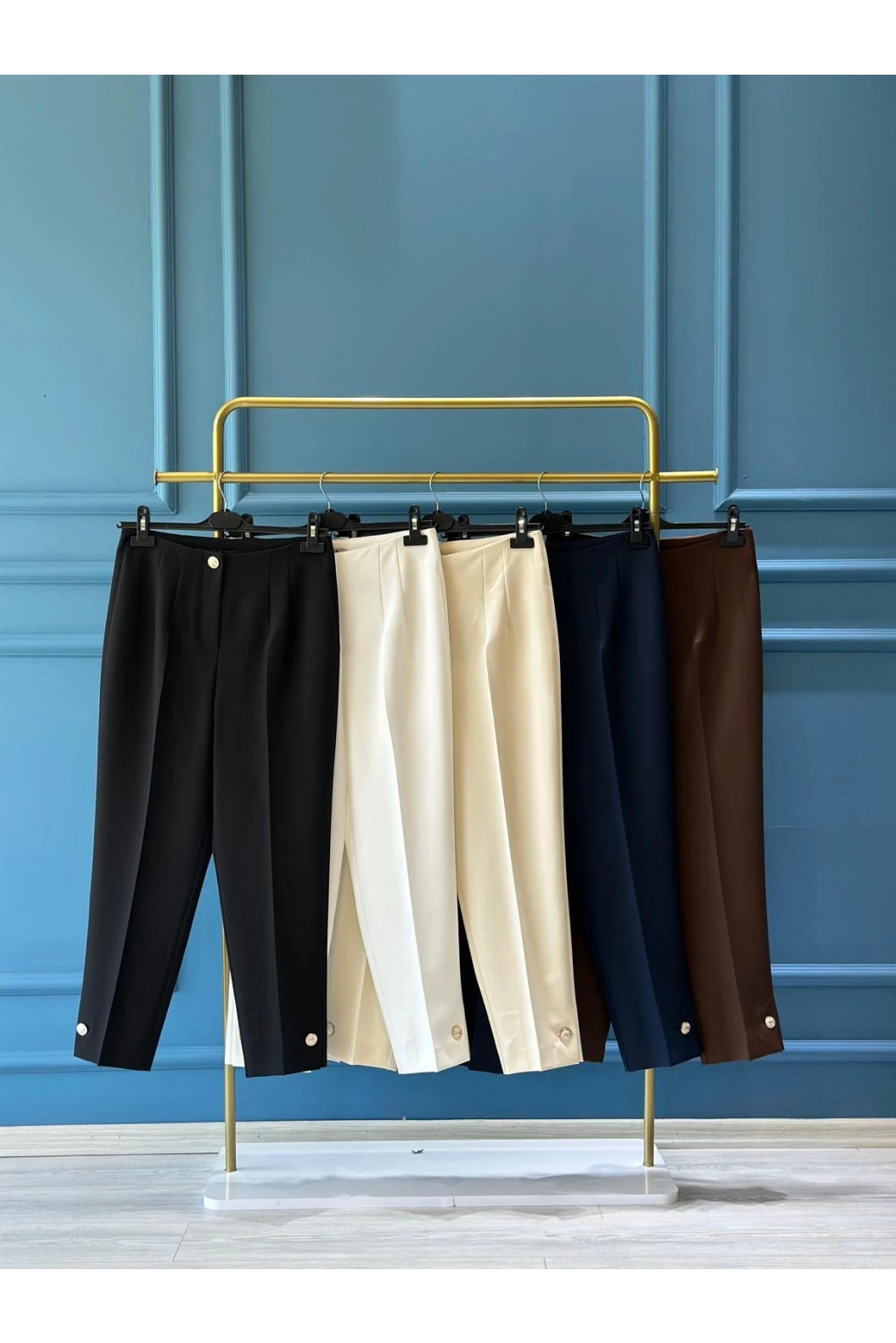 SENTEZ-PAÇA DÜĞMELİ PANTOLON BEJ