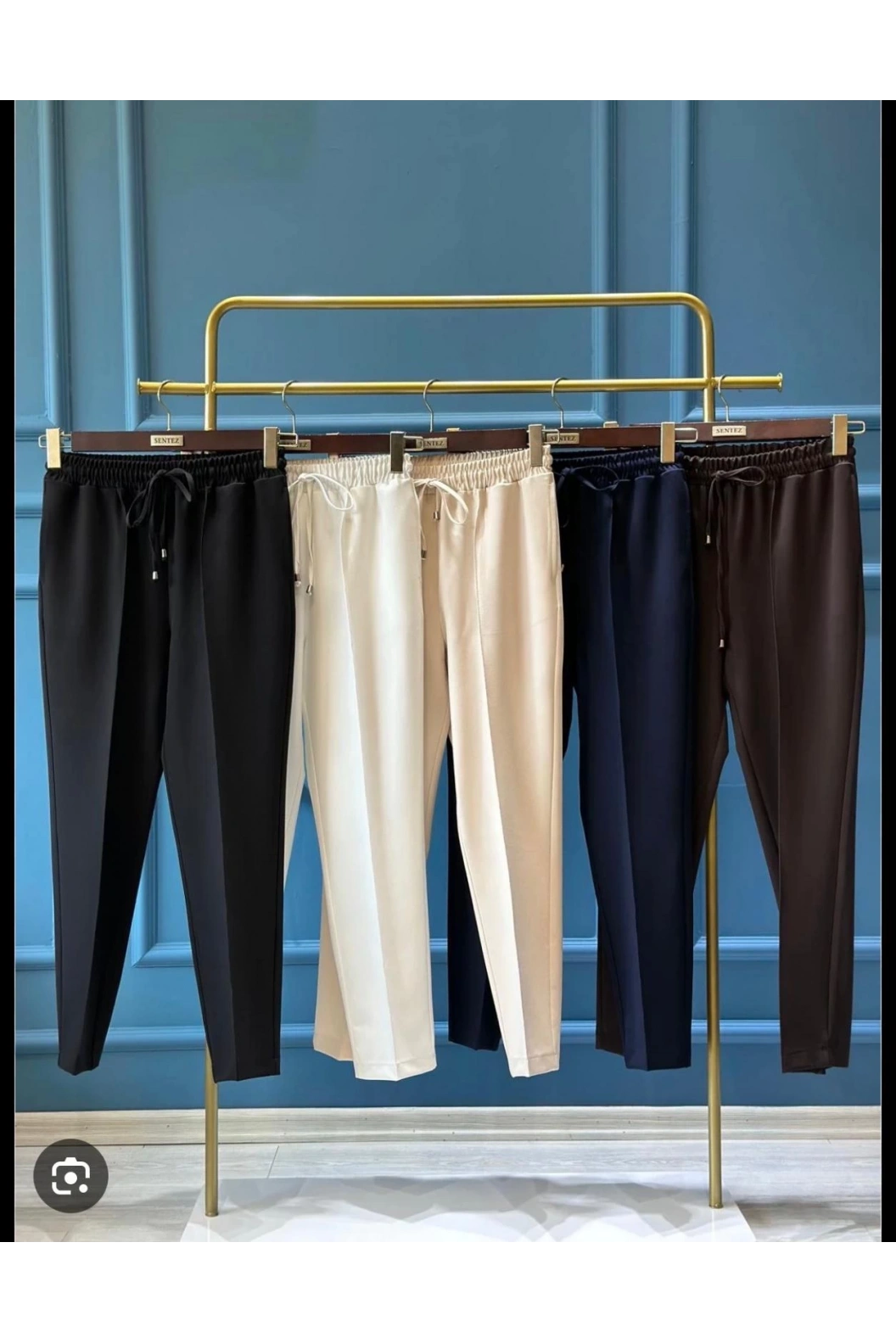 SENTEZ-YANDAN CEPLİ BAĞCIKLI PANTOLON LACİVERT