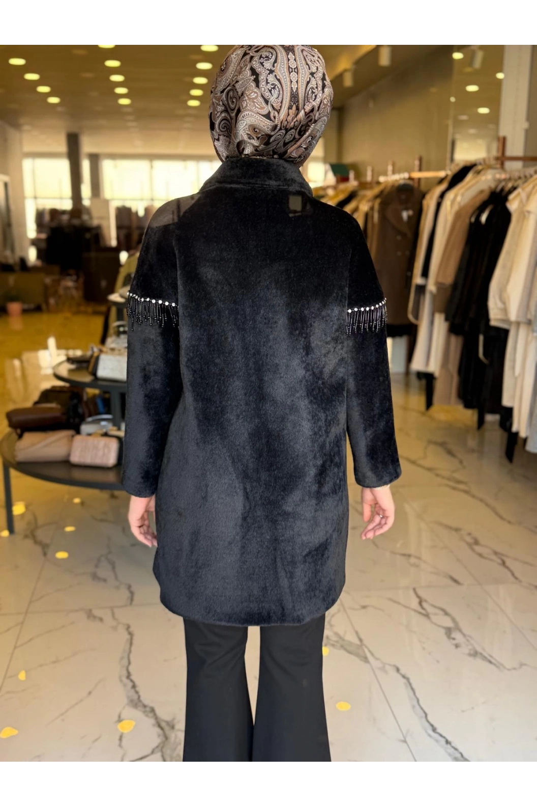 SOLİS-ANGORA İNCİLİ KABAN SİYAH