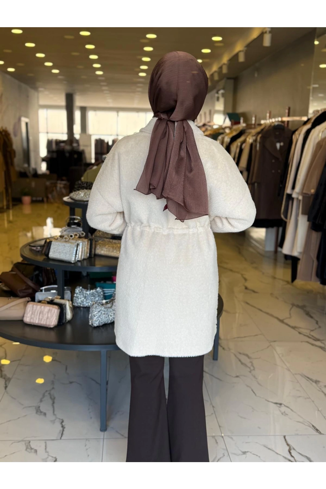 SOLİS-ANGORA NAKIŞLI KABAN BEJ