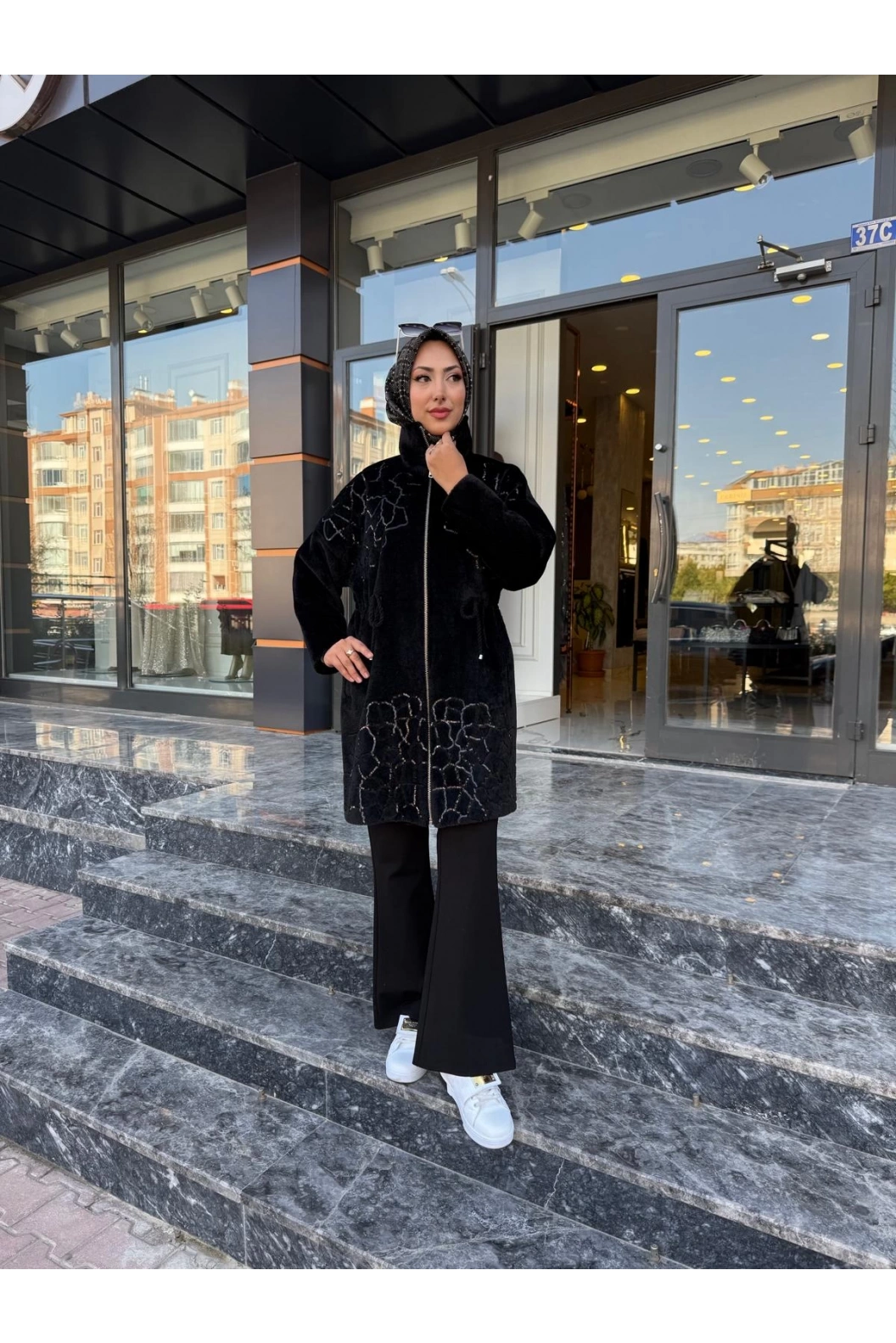 SOLİS-ANGORA NAKIŞLI KABAN SİYAH