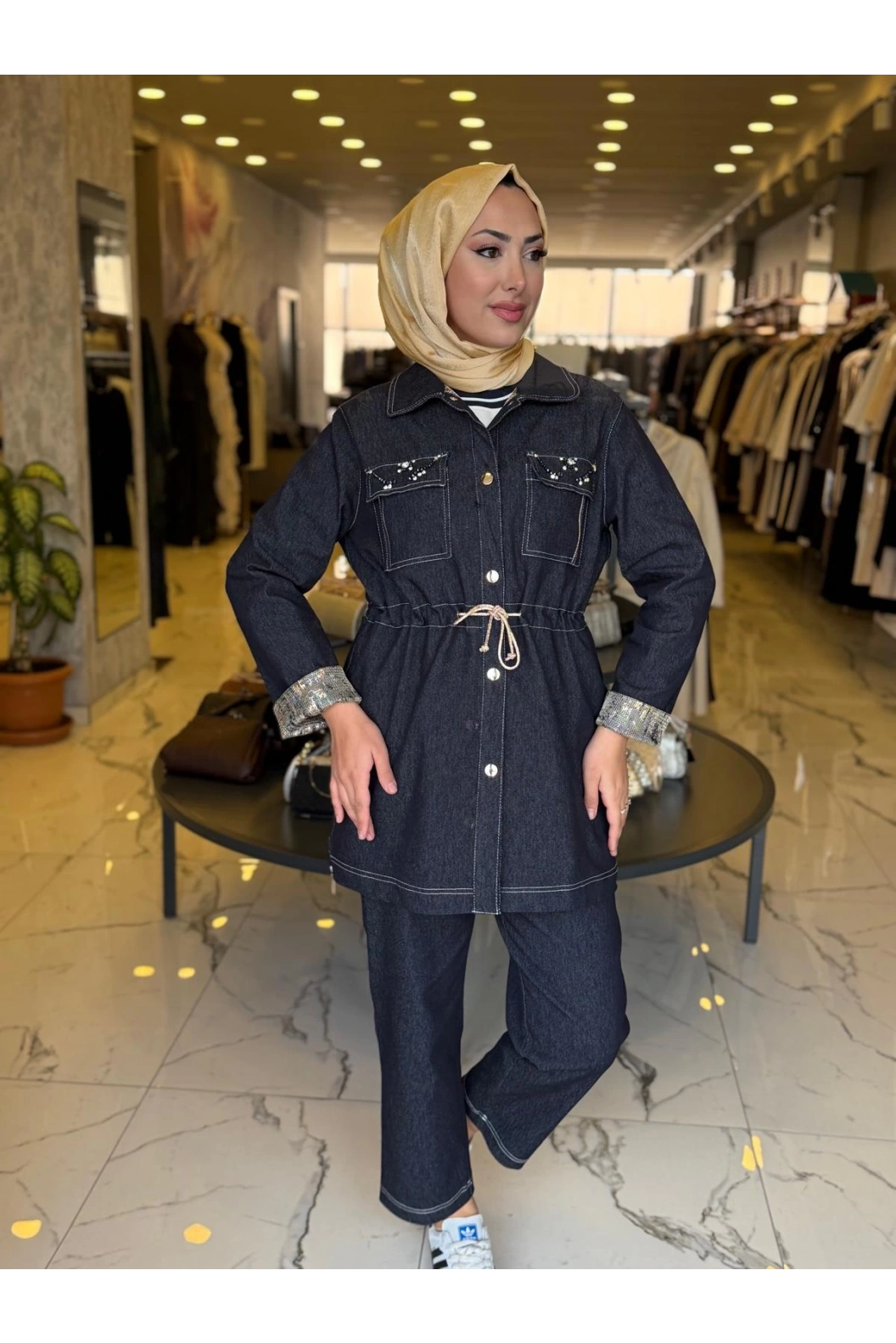 SOLİS-ÜÇLÜ KOT TAKIM LACİVERT