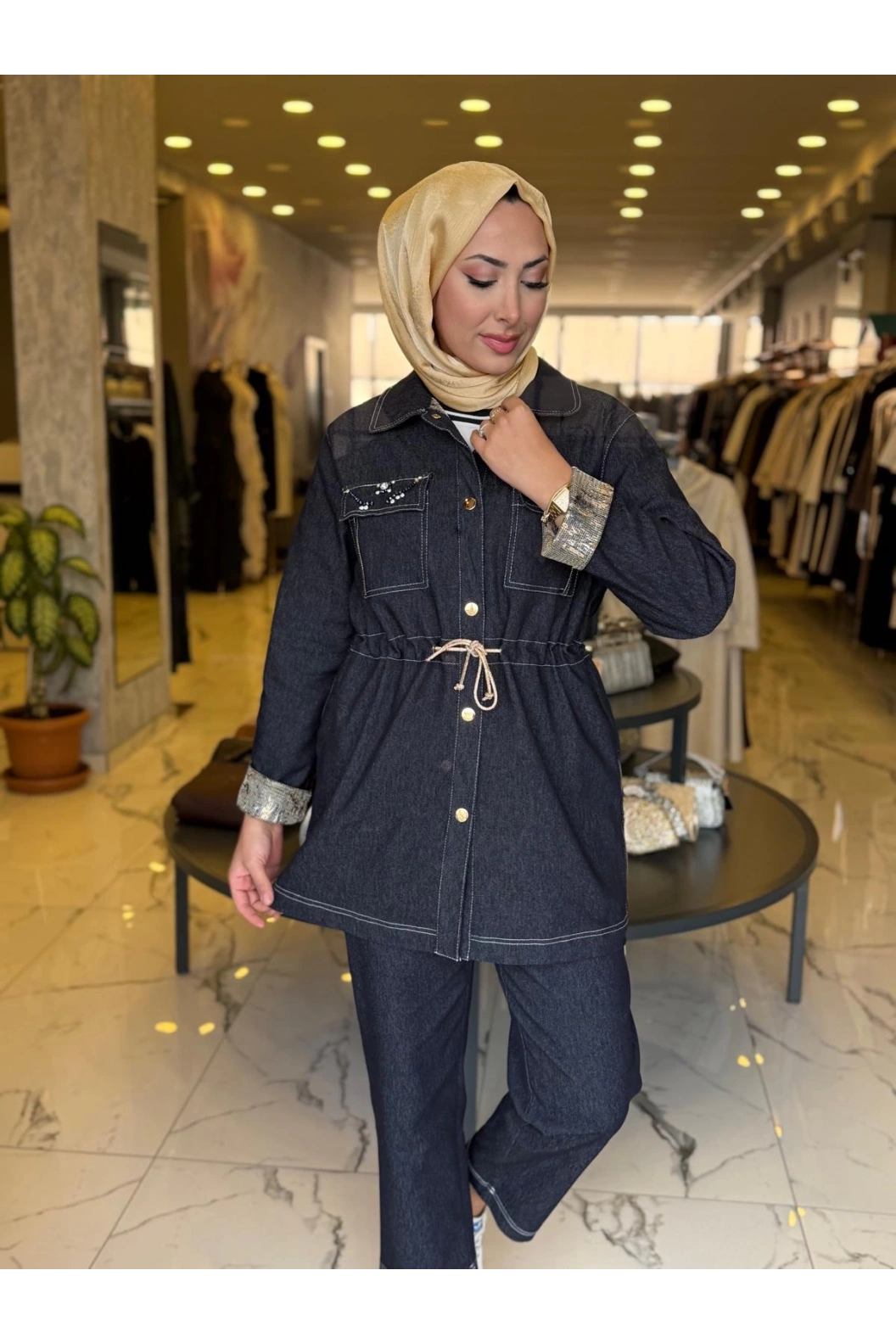 SOLİS-ÜÇLÜ KOT TAKIM LACİVERT