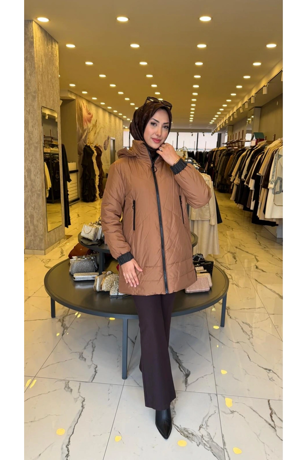 TRENÇ-ŞİŞME KABAN CAMEL