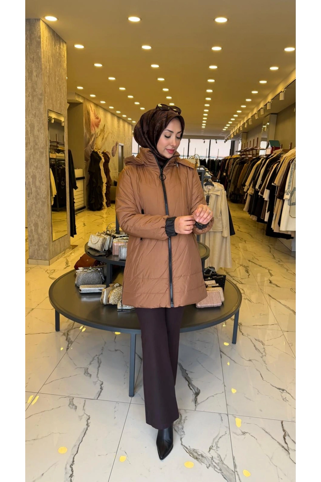 TRENÇ-ŞİŞME KABAN CAMEL