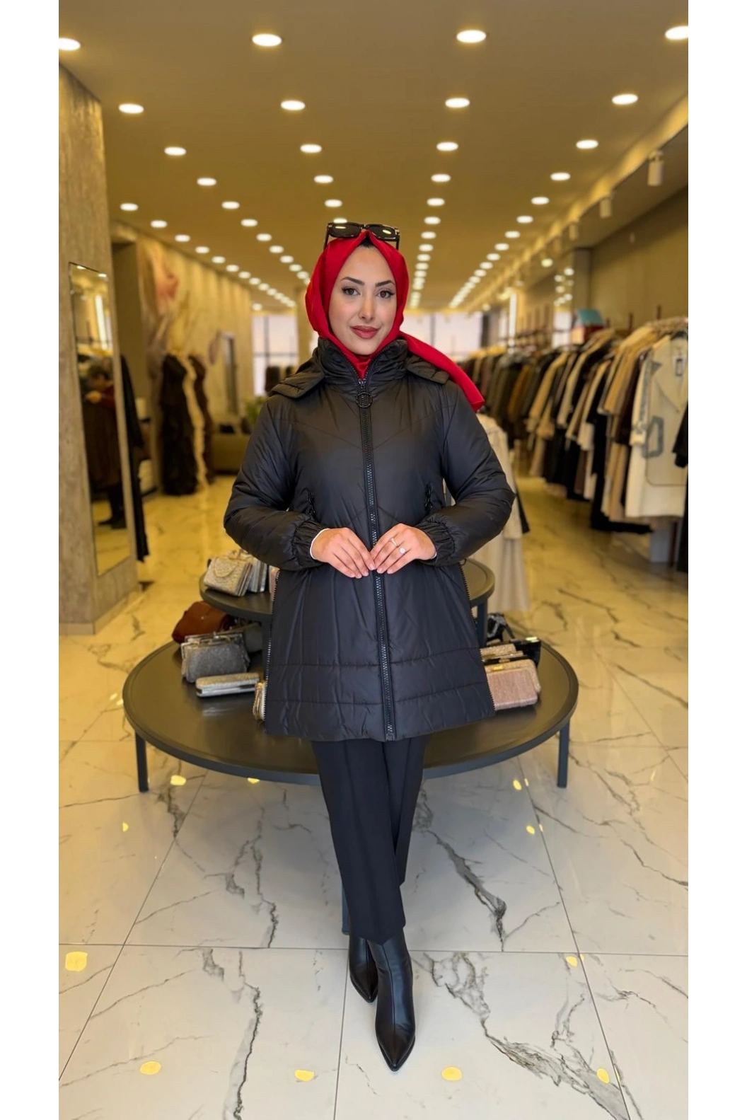 TRENÇ-ŞİŞME KABAN SİYAH