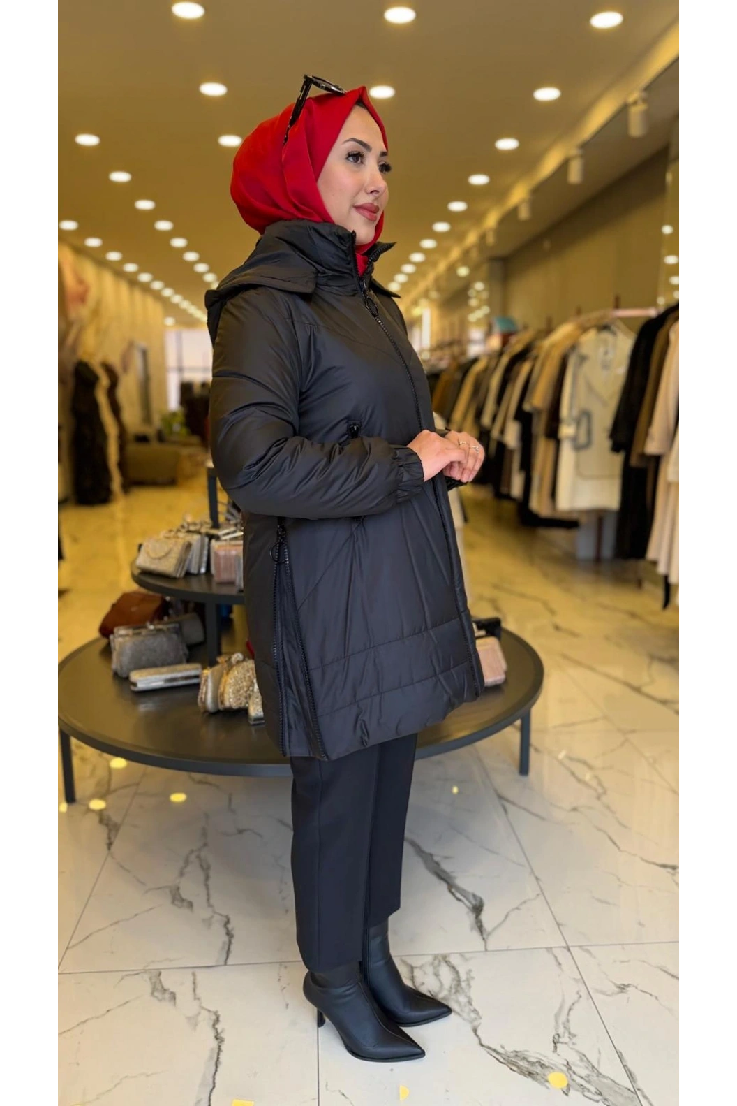 TRENÇ-ŞİŞME KABAN SİYAH