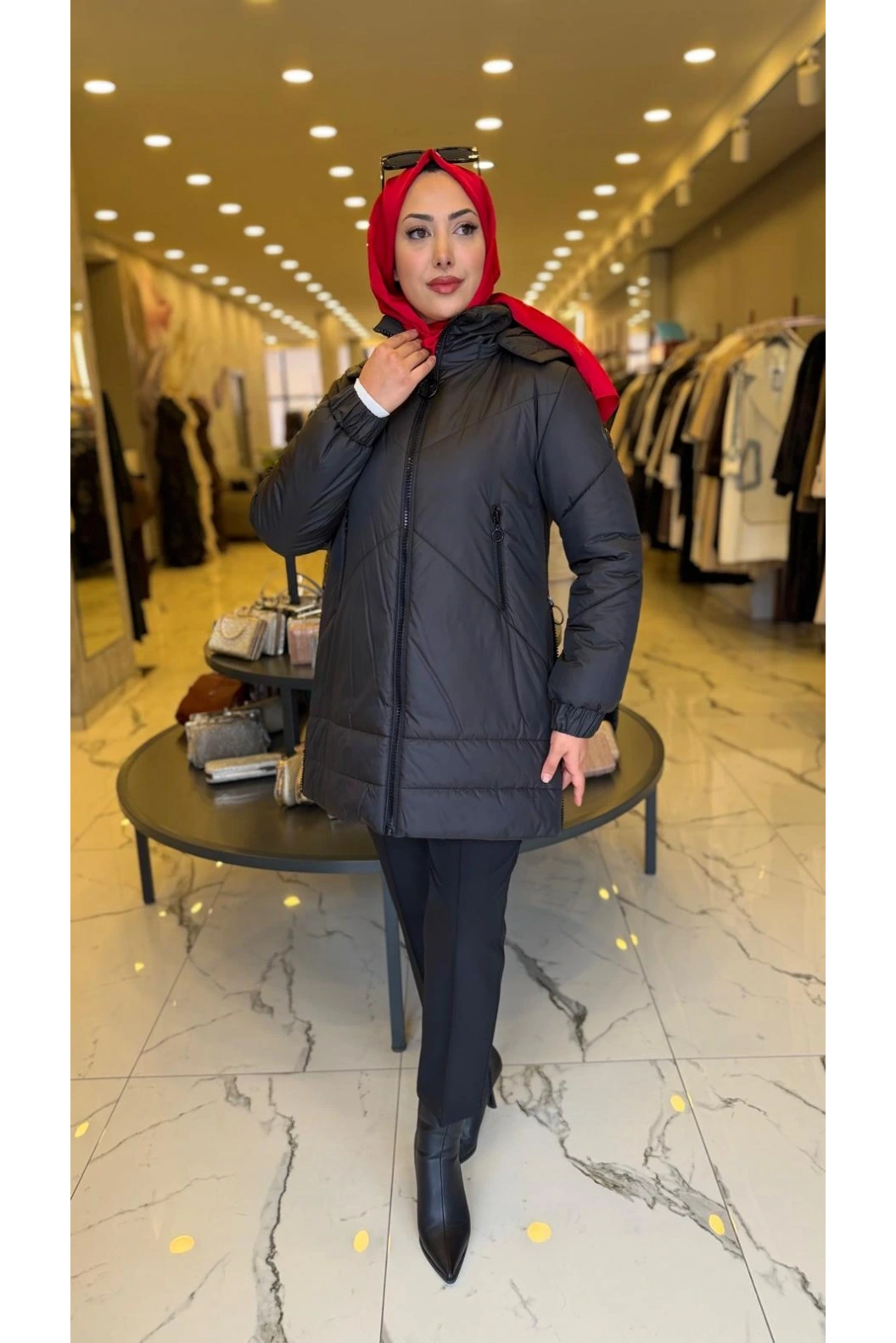 TRENÇ-ŞİŞME KABAN SİYAH