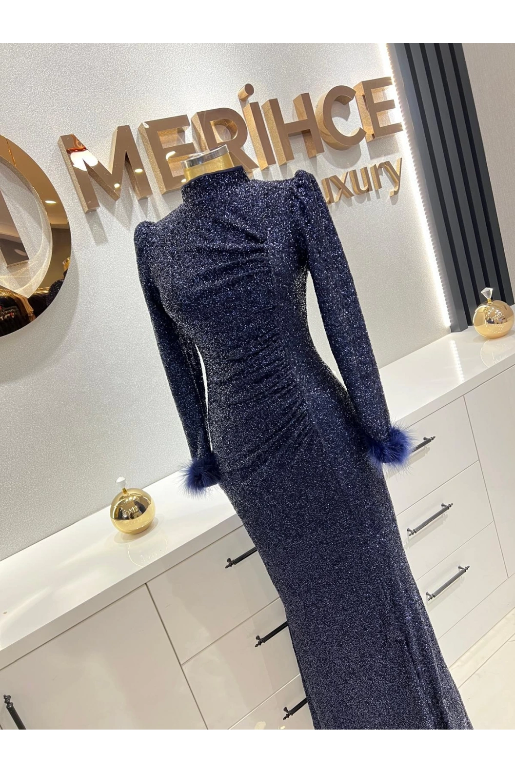 TUAY-PAYET ABİYE ELBİSE LACİVERT