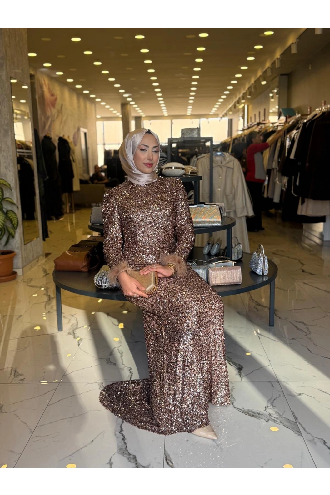 TUAY-PULPAYET ABİYE ELBİSE GOLD