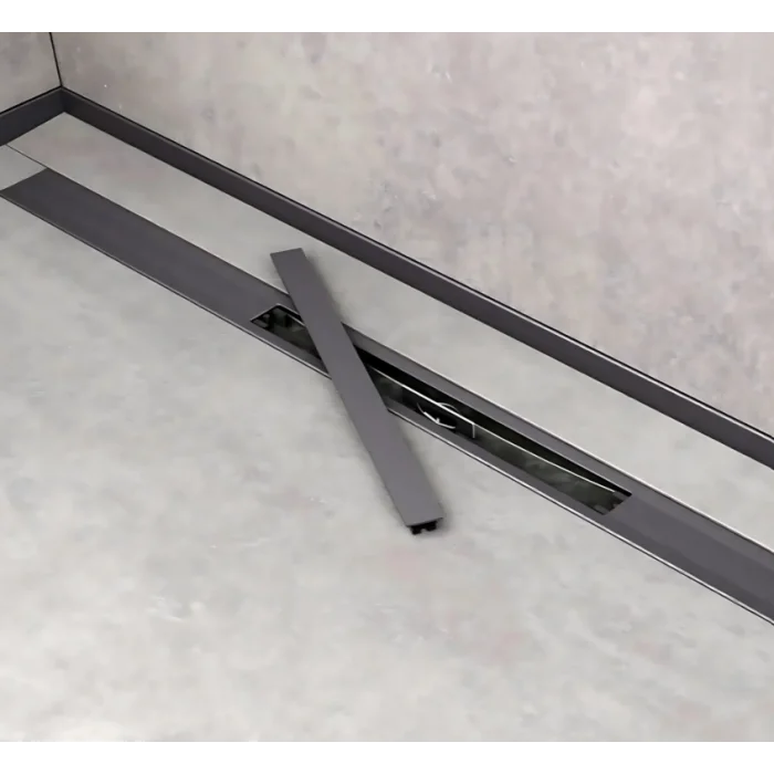 HÜPPE River Duş Kanalı Titanyum Siyah Yndn 60 Cm