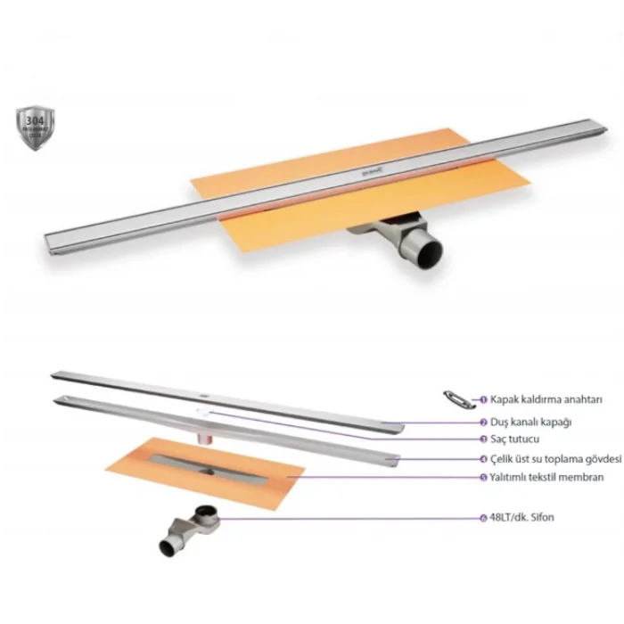 HÜPPE Virtuoso Duş Kanalı 60 Mat