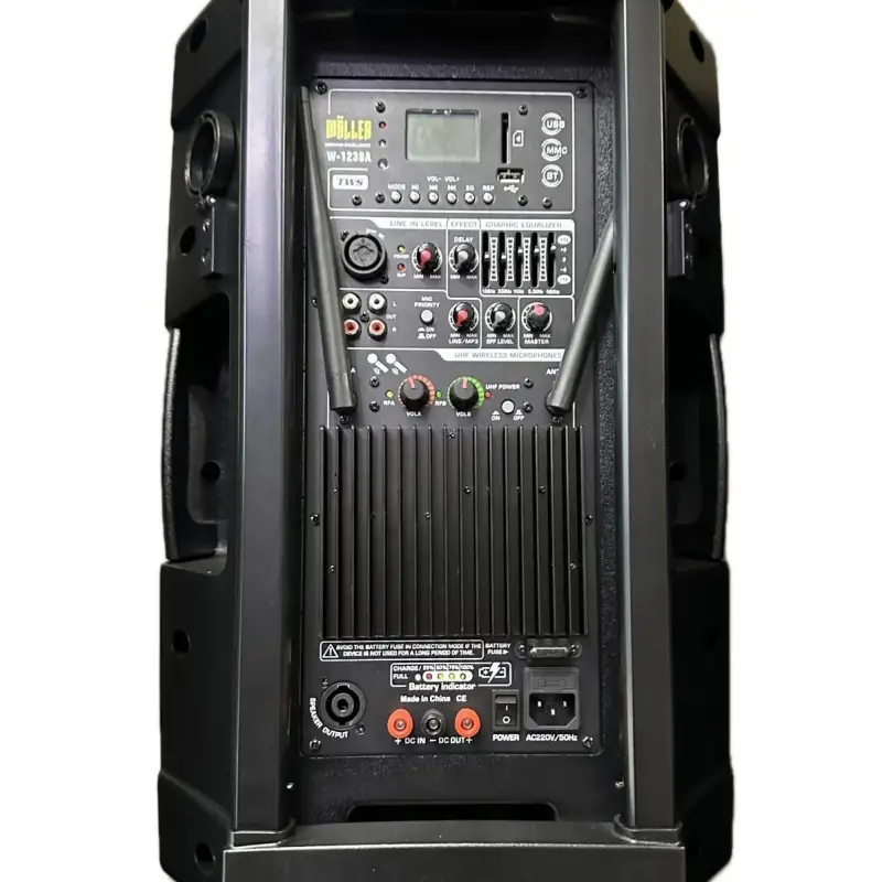 Wöller W-1230 DSP 12 Mobil Hoparlör | 400W Hoparlör | Çift El Kablosuz Mikrofonlu | USB, Bluetooth